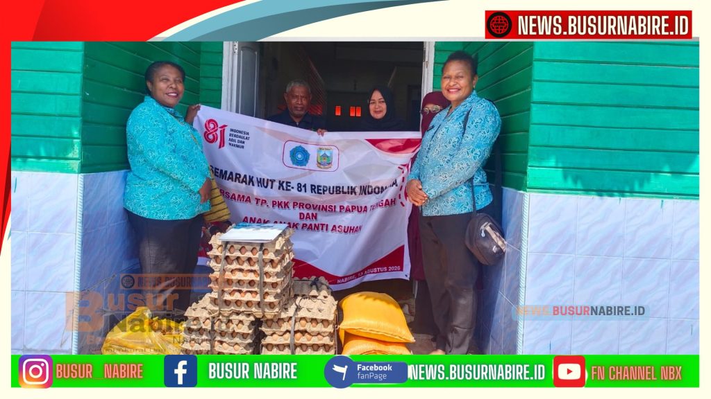 Nurhaidah Nawipa Gerakkan Pokja I TP PKK Papua Tengah Berbagi Sambut HUT ke-81 RI (Foto: BusurNabire)