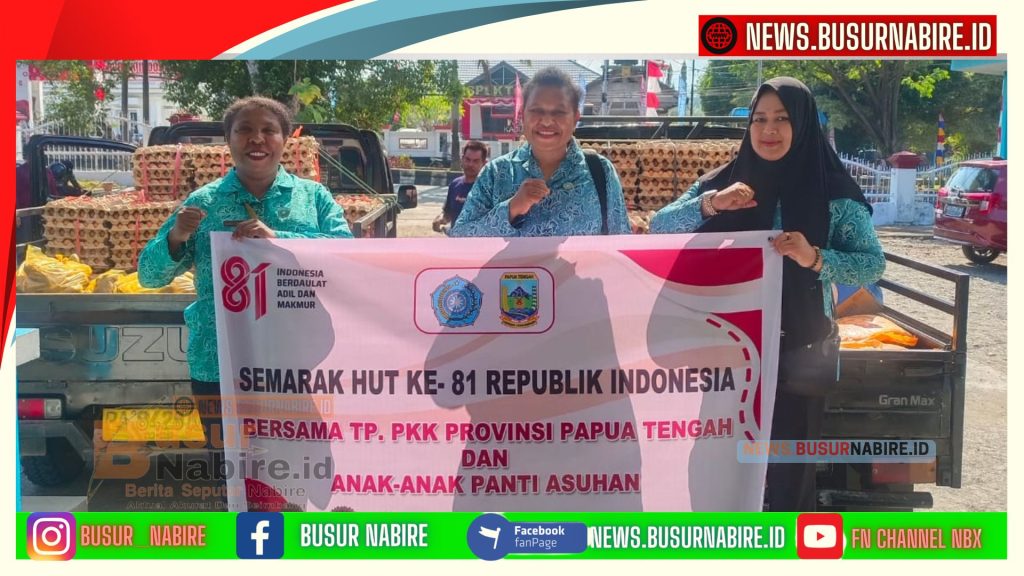 Nurhaidah Nawipa Gerakkan Pokja I TP PKK Papua Tengah Berbagi Sambut HUT ke-81 RI (Foto: BusurNabire)