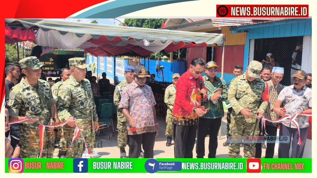 Danyonif TP 804/DBAY Letkol Inf Okto Hadiri Peresmian Jembatan Merah Putih di Girimulyo (Foto: BusurNabire)