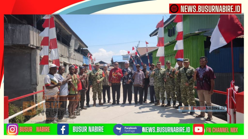 Danyonif TP 804/DBAY Letkol Inf Okto Hadiri Peresmian Jembatan Merah Putih di Girimulyo (Foto: BusurNabire)