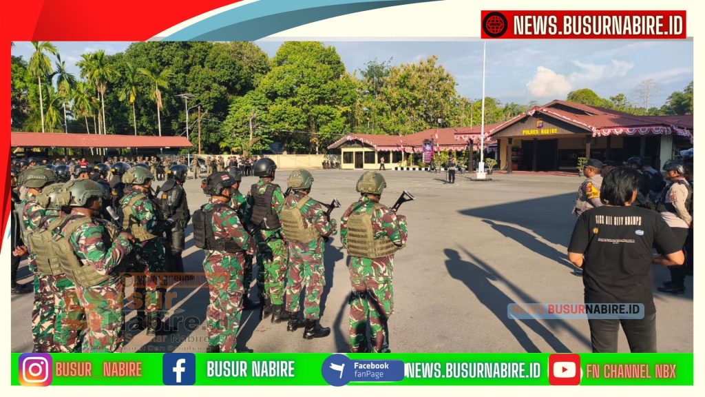 Siaga! 709 Personel Gabungan Amankan Penyampaian Aspirasi Jilid II di Nabire (Foto: BusurNabire)
