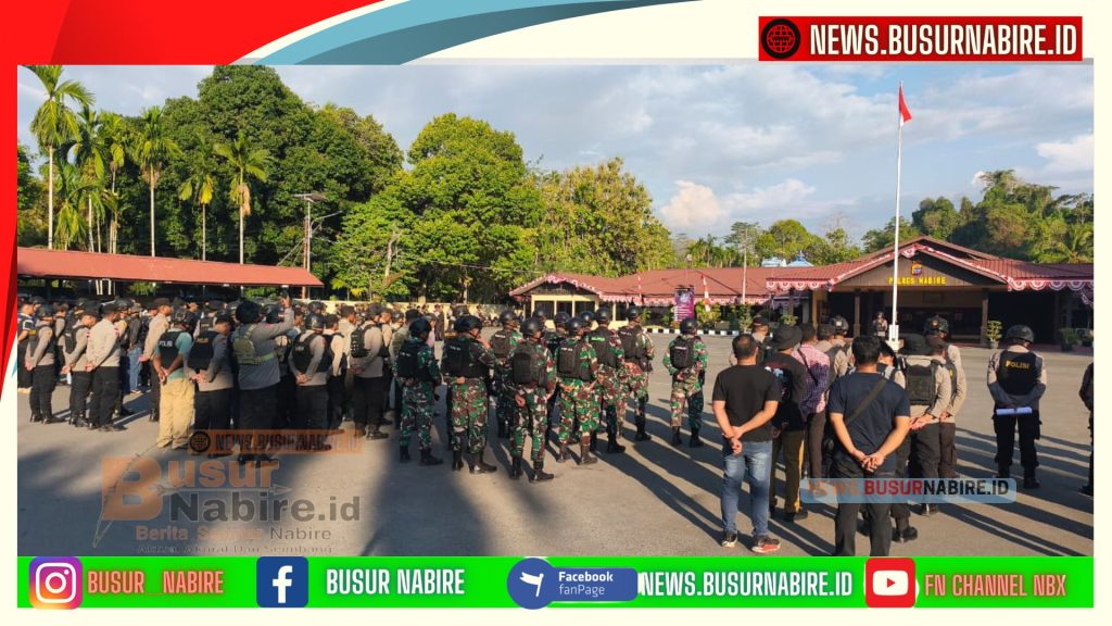 Siaga! 709 Personel Gabungan Amankan Penyampaian Aspirasi Jilid II di Nabire (Foto: BusurNabire)
