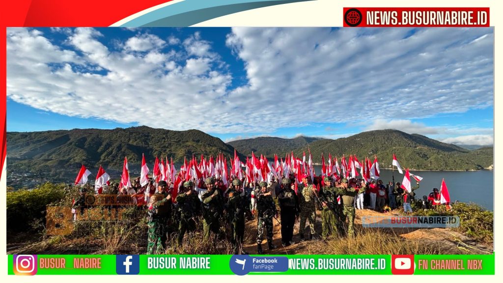 Menggema di Paniai! Merah Putih Berkibar Gagah di Puncak Bukit Bobairo (Foto: BusurNabire)