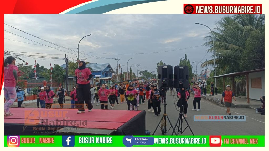 Surya Thalib Ajak Warga Nabire Hidup Sehat Lewat Senam RRI Fest 2026 di Car Free Day ( Foto: BusurNabire)