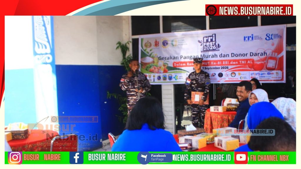 Letkol Laut Mario Marco Wainarisi Buka Kegiatan Sosial RRI Nabire, Warga Antusias Ikuti Pangan Murah dan Donor Darah (Foto: BusurNabire)