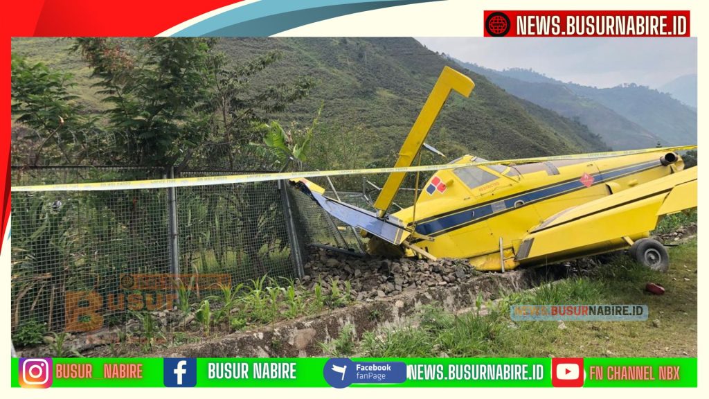 Pesawat Aman Air PK-WNU Tergelincir Saat Mendarat di Bandara Mulia, Polisi Pastikan Lokasi Aman (Foto: BusurNabire)