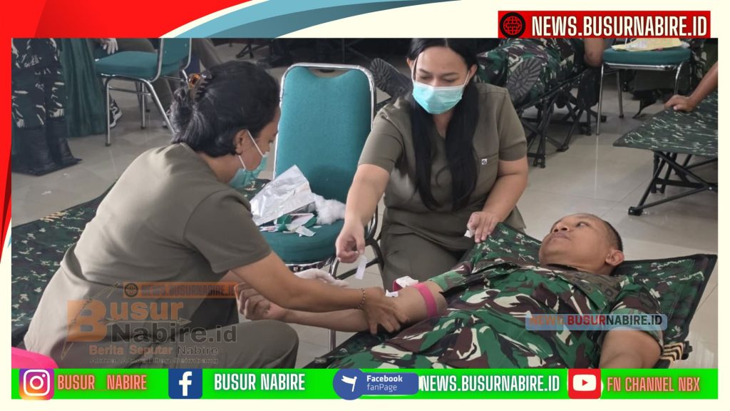 Korem 173/PVB Kumpulkan 153 Kantong Darah dalam Bakti Sosial HUT TNI Ke-81 (Foto: PEN Korem 173?PVB