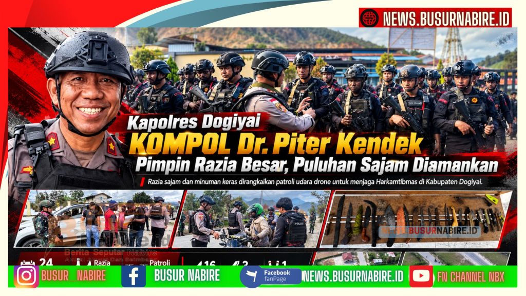 Kapolres Dogiyai KOMPOL Dr. Piter Kendek Pimpin Razia Besar, Puluhan Sajam Diamankan (Foto: Humas Polres Dogiyai)