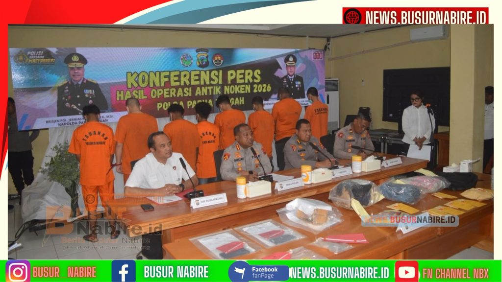 Bongkar Jaringan Narkoba! Polda Papua Tengah Bekuk 13 Tersangka Sekaligus Ciduk DPO Lapas Nabire (Foto: BusurNabire)