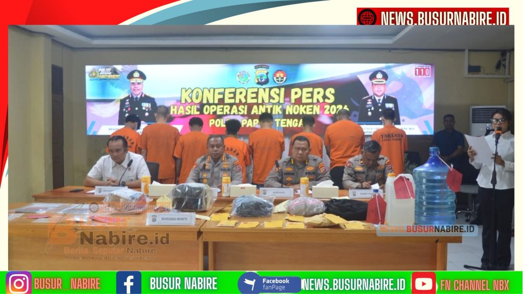 Bongkar Jaringan Narkoba! Polda Papua Tengah Bekuk 13 Tersangka Sekaligus Ciduk DPO Lapas Nabire (Foto: BusurNabire)