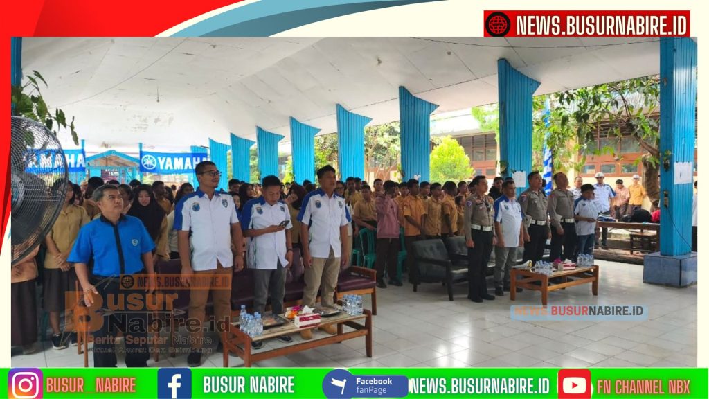 keselamatan berlalu lintas melalui kegiatan sosialisasi yang berlangsung di Aula SMA Negeri 1 Nabire (Foto: BusurNabire}