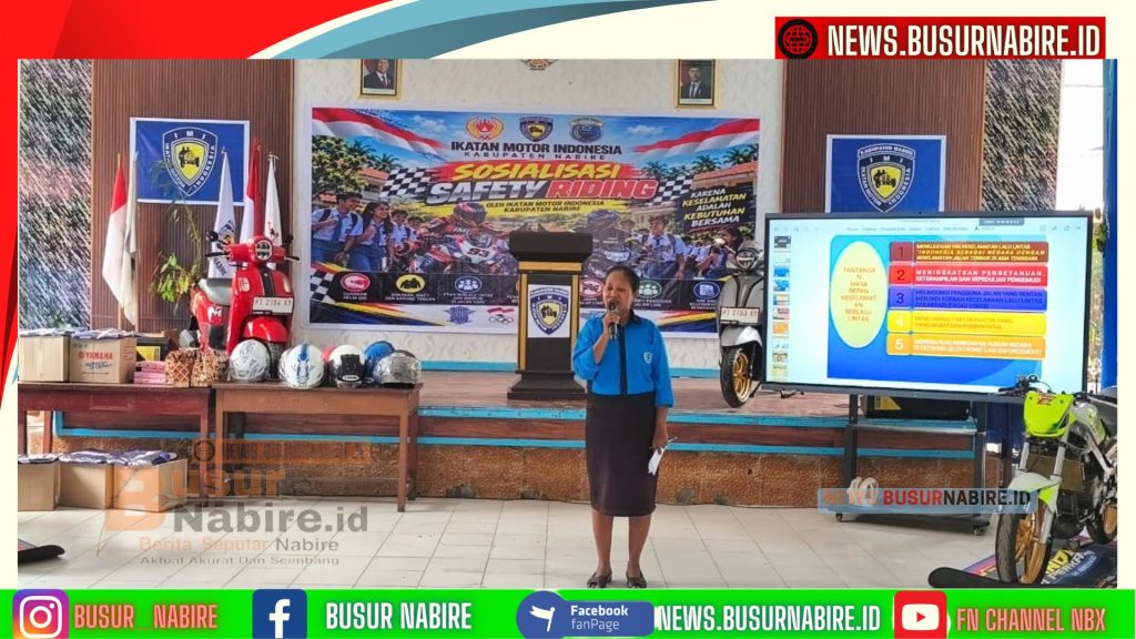 Selina Kafiar Apresiasi Sosialisasi Safety Riding IMI dan Polres Nabire di SMA Negeri 1 (Foto: BusurNabire)