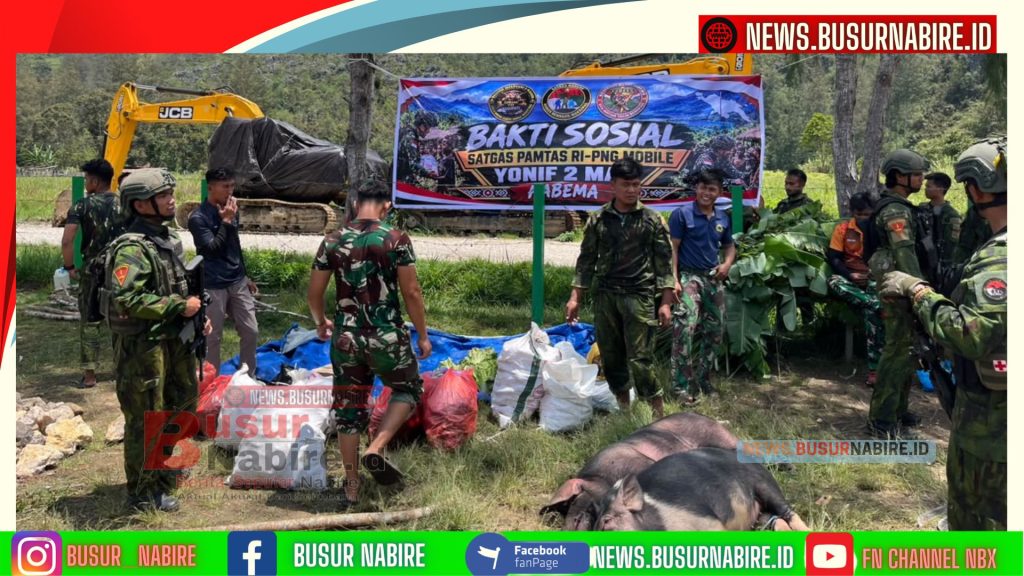 Bakti Untuk Komopa, Koops Tni Habema Hadirkan Pengabdian Nyata: Marinir Perbaiki Jembatan Dan Bagikan 200 Paket Sembako (Foto: BusurNabire)